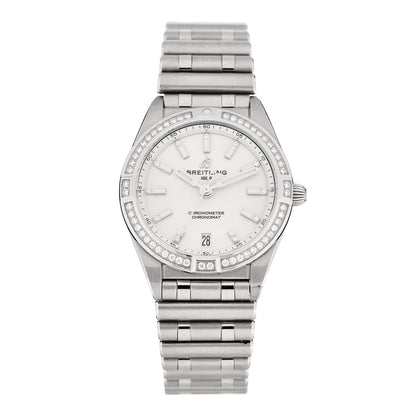 Breitling Stainless Steel Diamond Bezel 32mm Chronomat Quartz Watch Silver A77310591A1A1 1 of 5