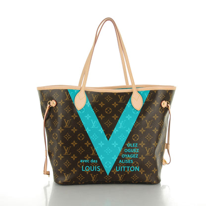 Louis Vuitton Monogram V Neverfull MM Turquoise 3 of 9