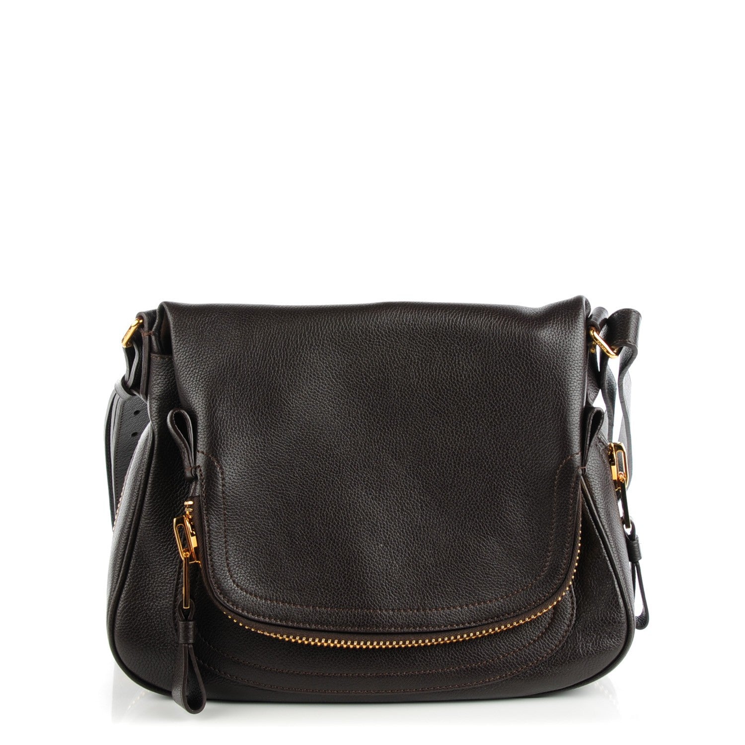 Tom Ford Grained Calfskin Medium Jennifer Crossbody Bag Brown 1 of 7
