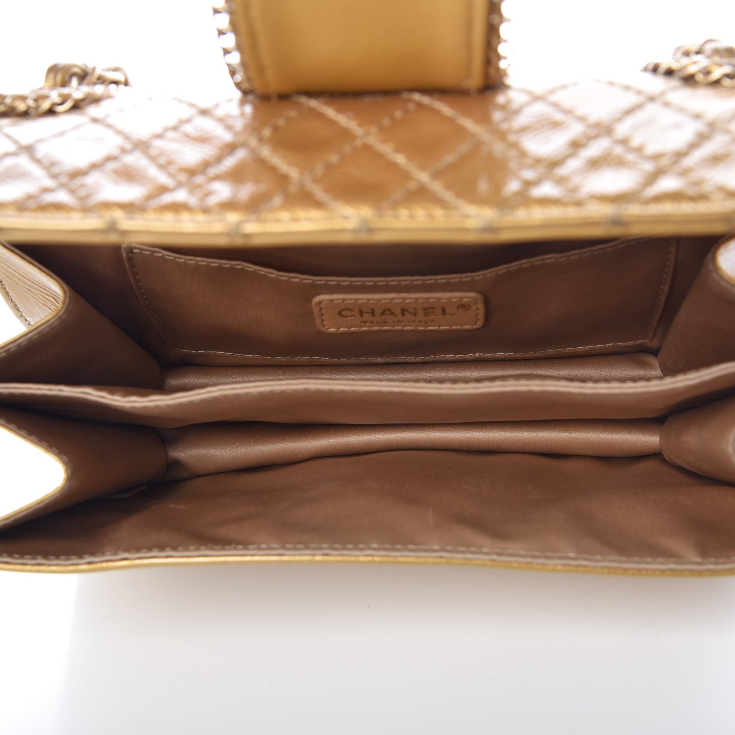Chanel Patent Medium Madison Flap Gold 6 of 12