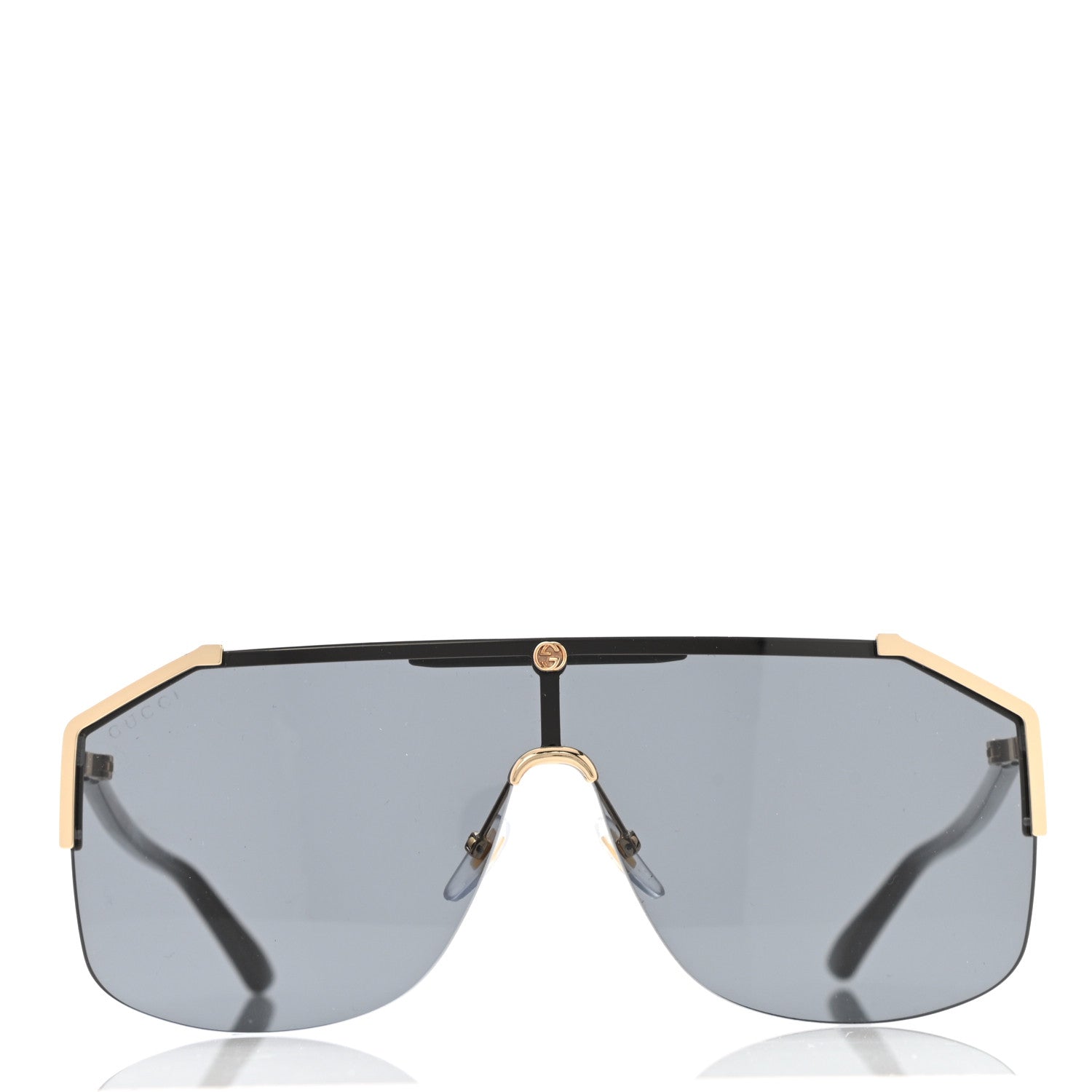 Gucci Metal Rimless Square Sunglasses GG0291S Black Gold 2 of 7