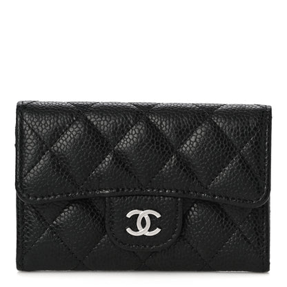Chanel Caviar Quilted Flap Card Holder Wallet Black 1 of 12