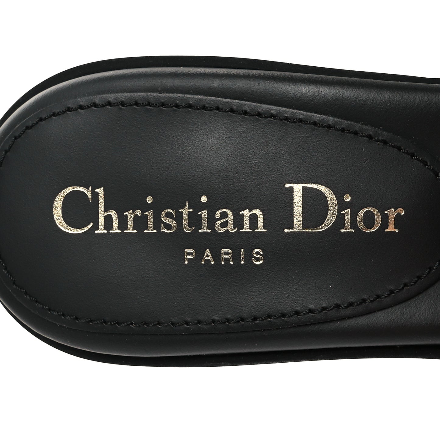 Calfskin Cannage Quilted Dio(r)evolution 80mm Slide Sandals 38.5 Black