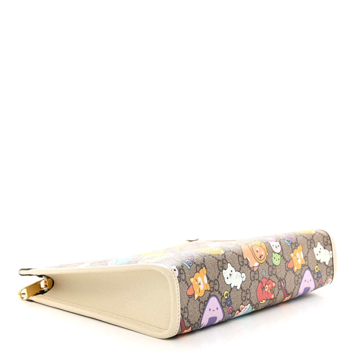 GG Supreme Monogram Animal Kawaii Cosmetic Case Multi White