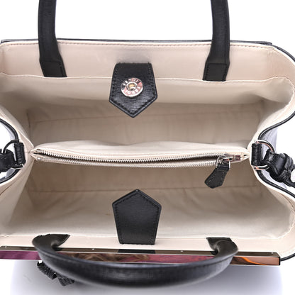 Fendi Vitello Elite Flamingo Mink Monster Charm Petite 2Jours Tote Black Multicolor 4 of 6