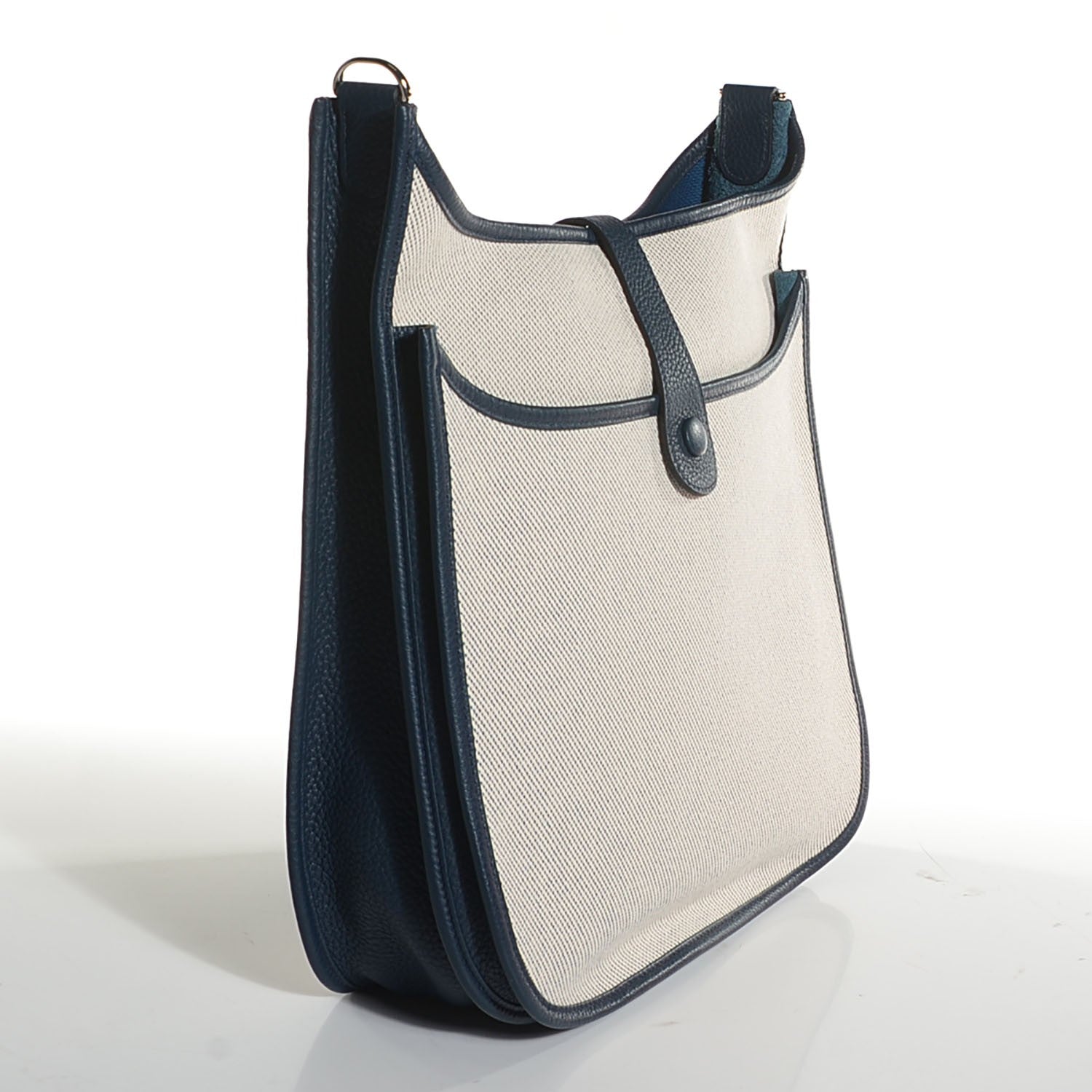 Hermes Toile Taurillon Clemence Evelyne III GM Bleu de Prusse 3 of 15
