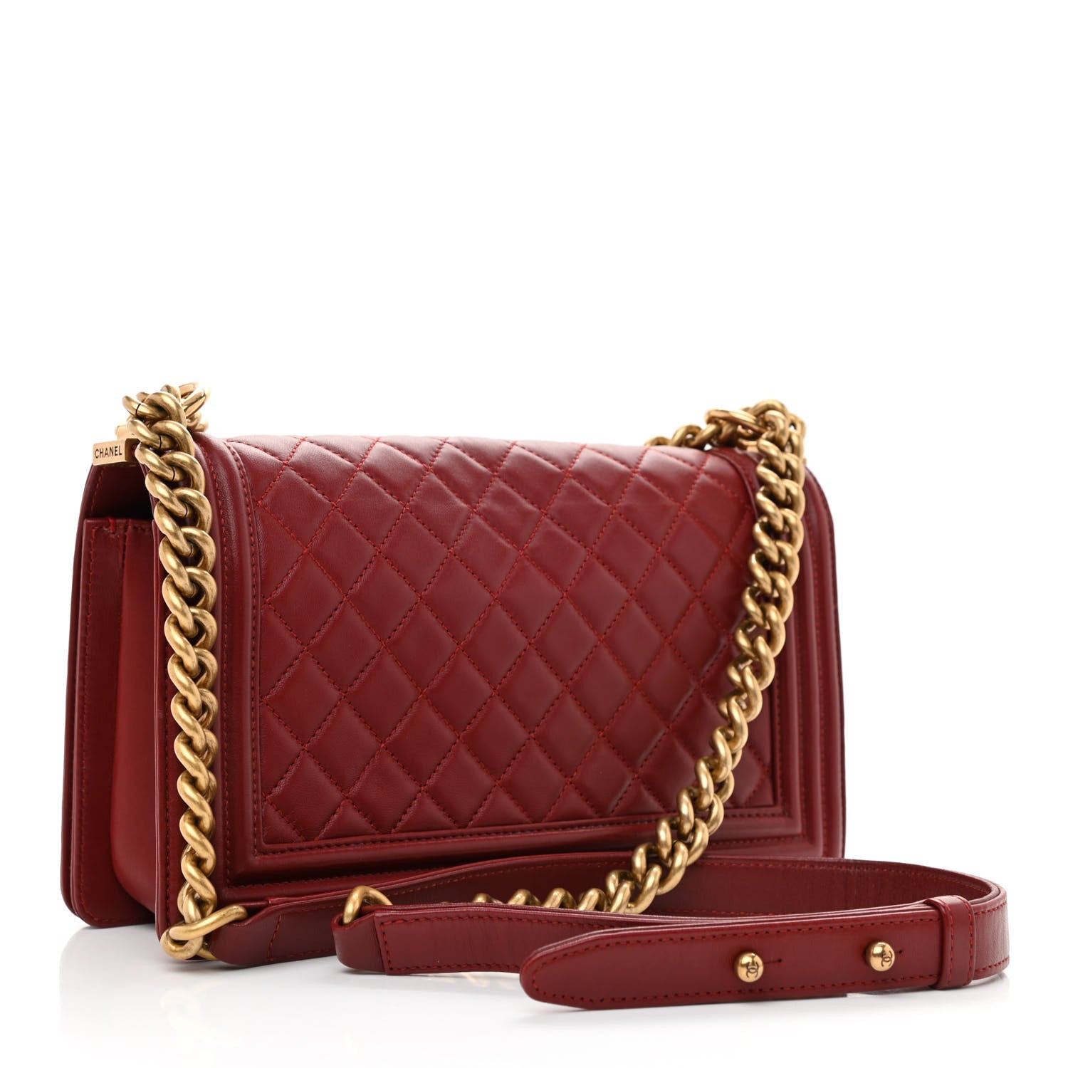 Chanel Calfskin Quilted Medium Boy Flap Burgundy 3 of 11