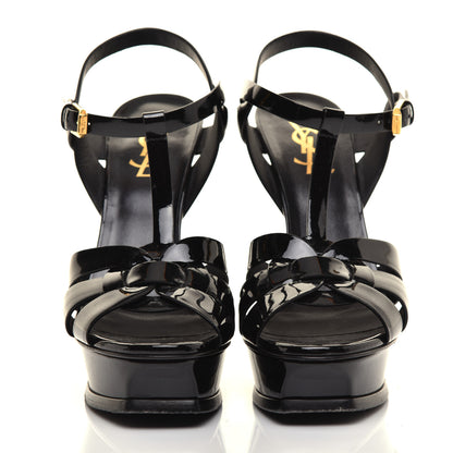 Saint Laurent Patent Tribute 105 Platform Sandals 37.5 Black 2 of 9