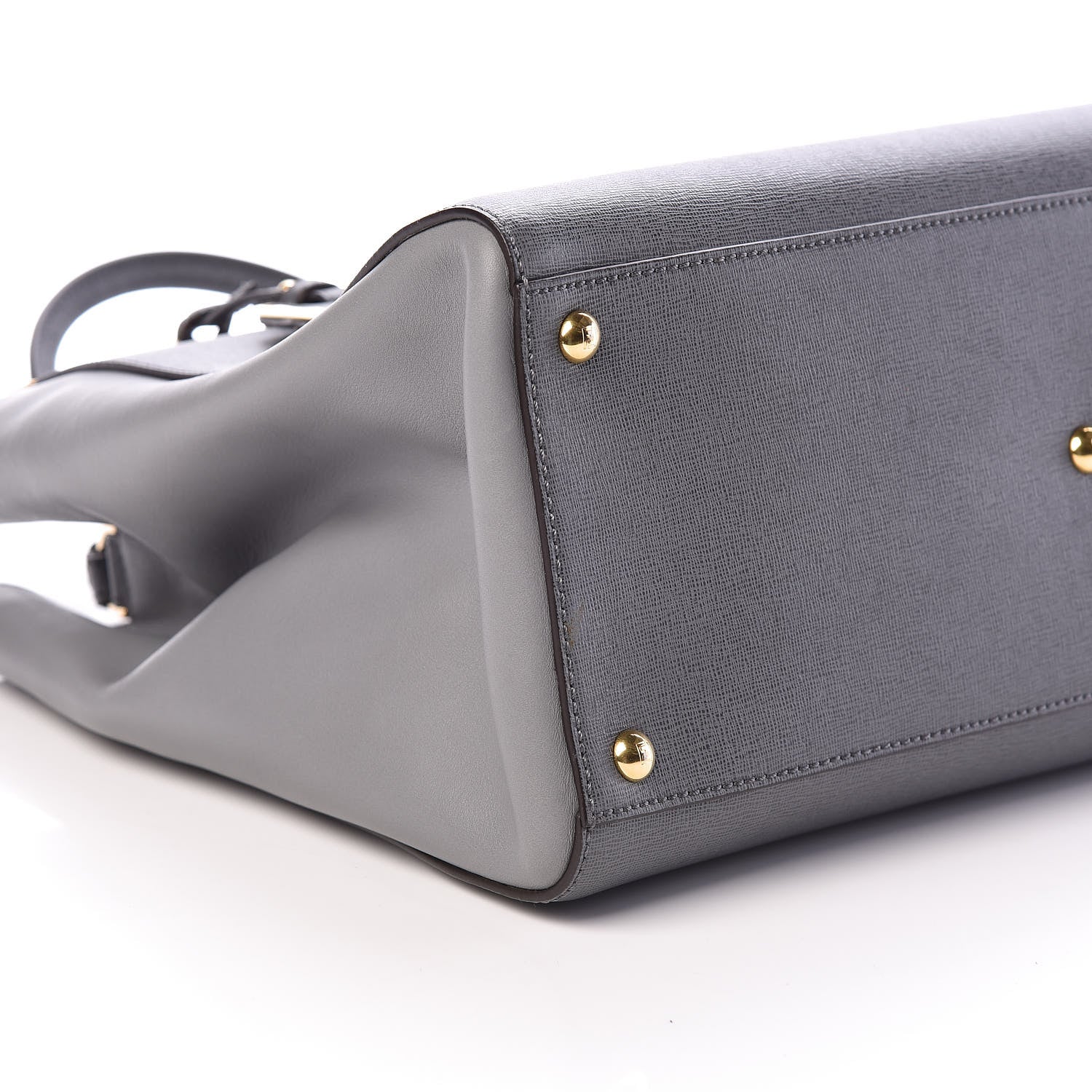 Fendi Vitello Elite Flamingo Regular 2Jours Tote Grigio Grigio Chiaro 5 of 9
