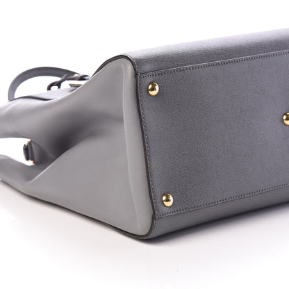 Fendi Vitello Elite Flamingo Regular 2Jours Tote Grigio Grigio Chiaro 5 of 9