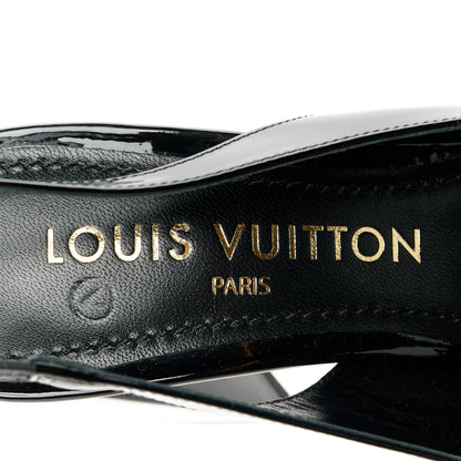 Louis Vuitton Patent Calfskin Shake Slingback Pumps 35.5 Black 7 of 8