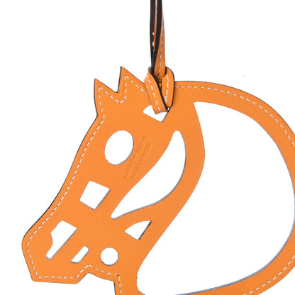 Hermes Swift Paddock Cheval Horse Bag Charm Jaune D'or 3 of 4