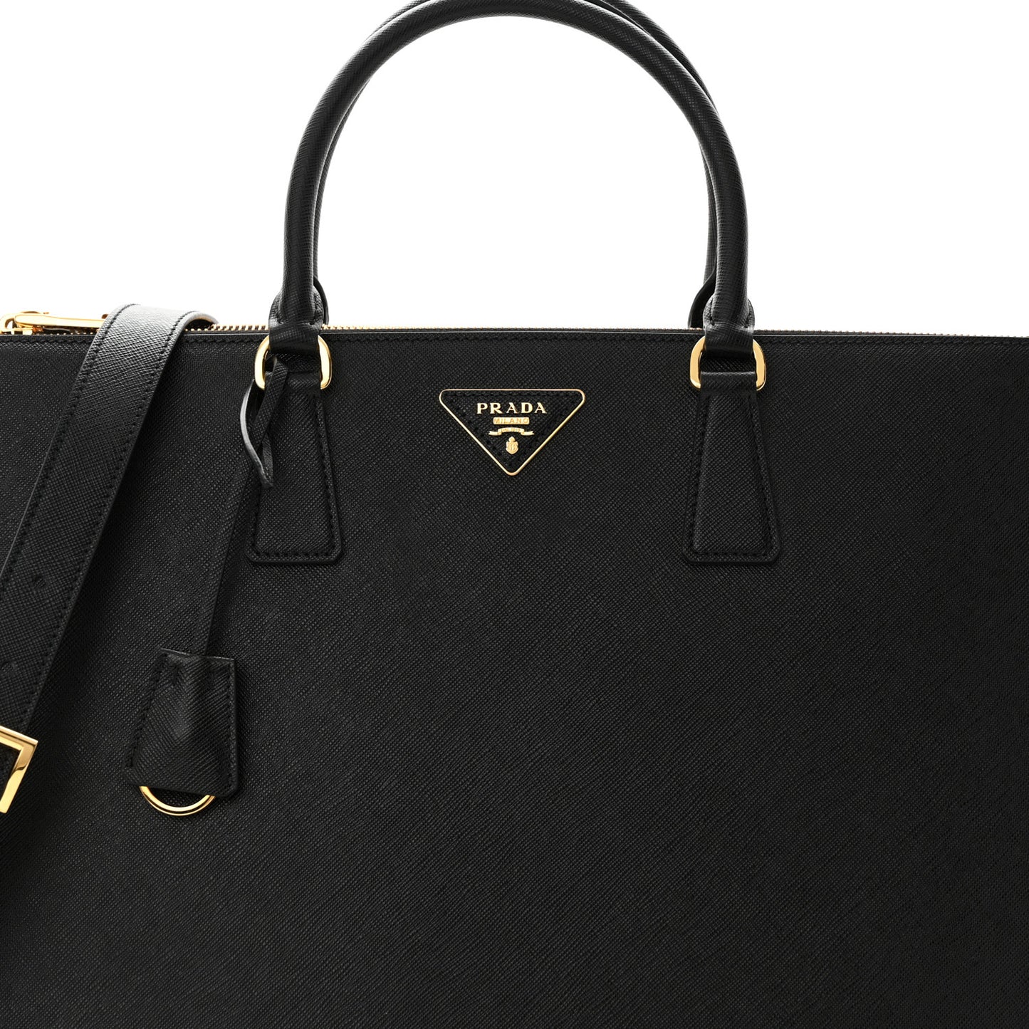 Saffiano Lux Extra Large Galleria Double Zip Tote Black