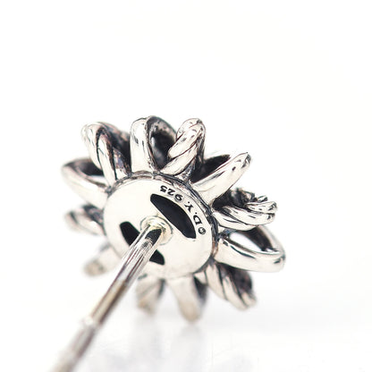 David Yurman Sterling Silver Diamond 10mm Starburst Earrings 4 of 4