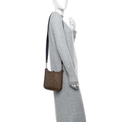 Hermes Taurillon Clemence Amazone Evelyne TPM Etoupe Bleu Indigo 2 of 10