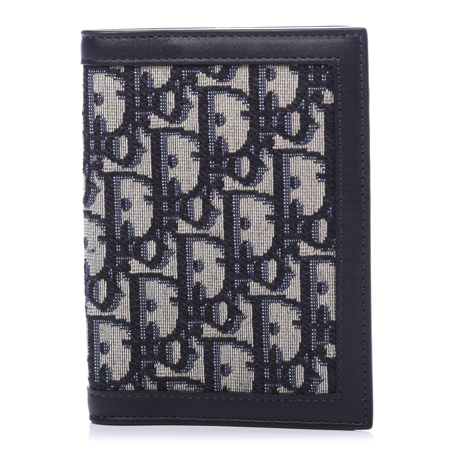 Calfskin Oblique Passport Holder Blue