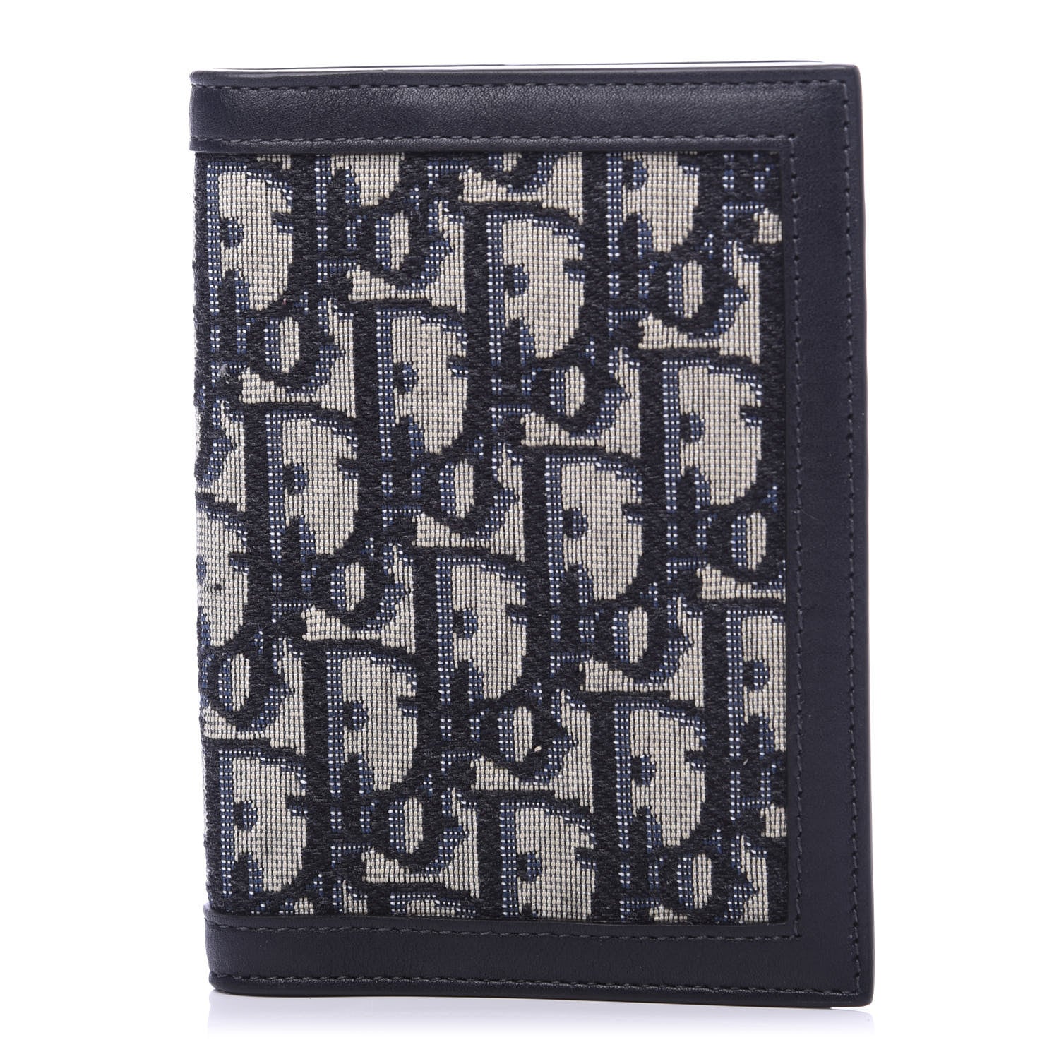 Christian Dior Calfskin Oblique Passport Holder Blue 1 of 9