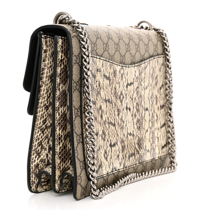 Gucci GG Supreme Monogram Snakeskin Flower Embroidered Medium Dionysus Shoulder Bag Beige Orange 3 of 12