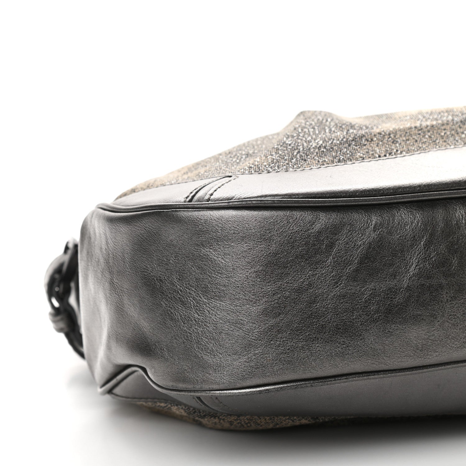 Burberry Shimmer Check Medium Fairby Hobo Pewter 7 of 8