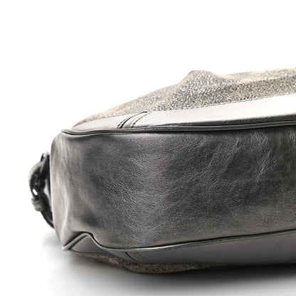 Burberry Shimmer Check Medium Fairby Hobo Pewter 7 of 8