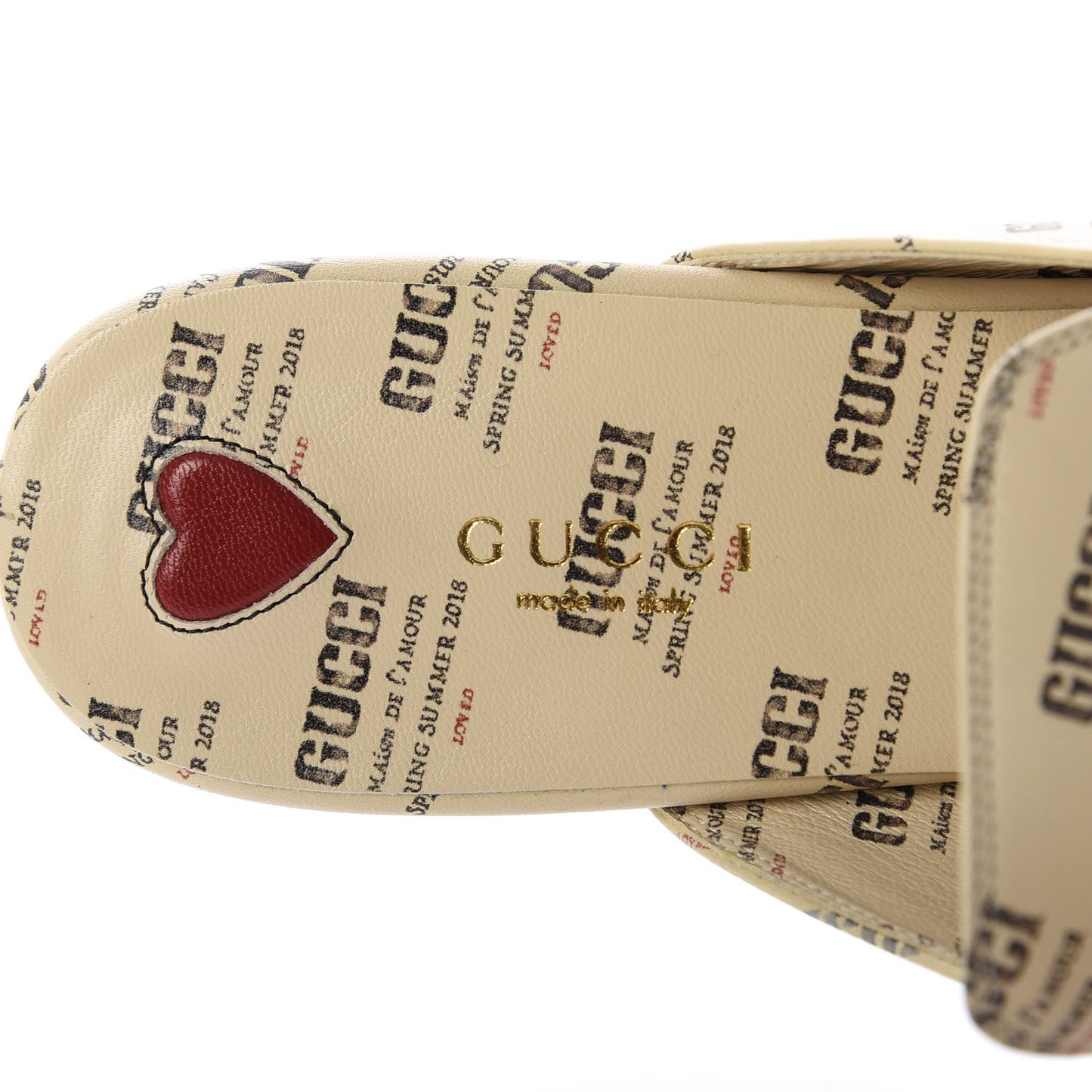 Calfskin Stamp Print Womens Princetown Slippers 39.5 Soy Black