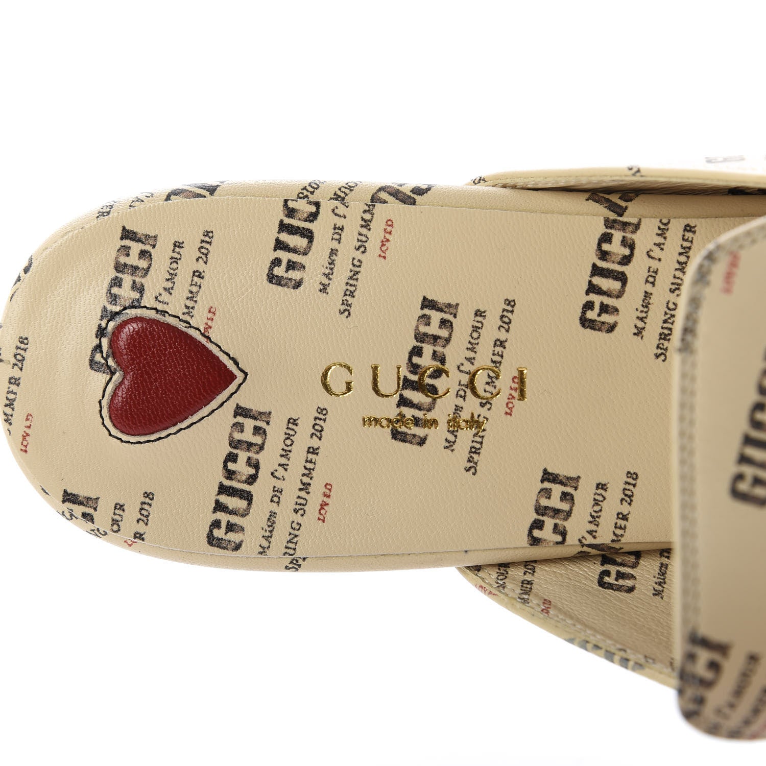 Gucci Calfskin Stamp Print Womens Princetown Slippers 39.5 Soy Black 7 of 10