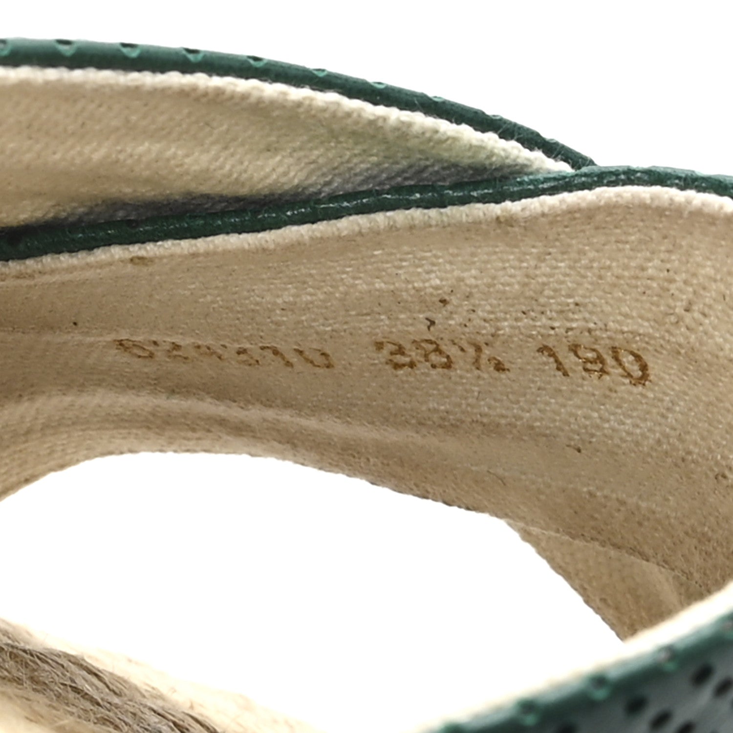 Gucci Malaga Kid Perforated Criss Cross Espadrille Slide Sandals 38.5 Emerald Hibiscus Red 9 of 10