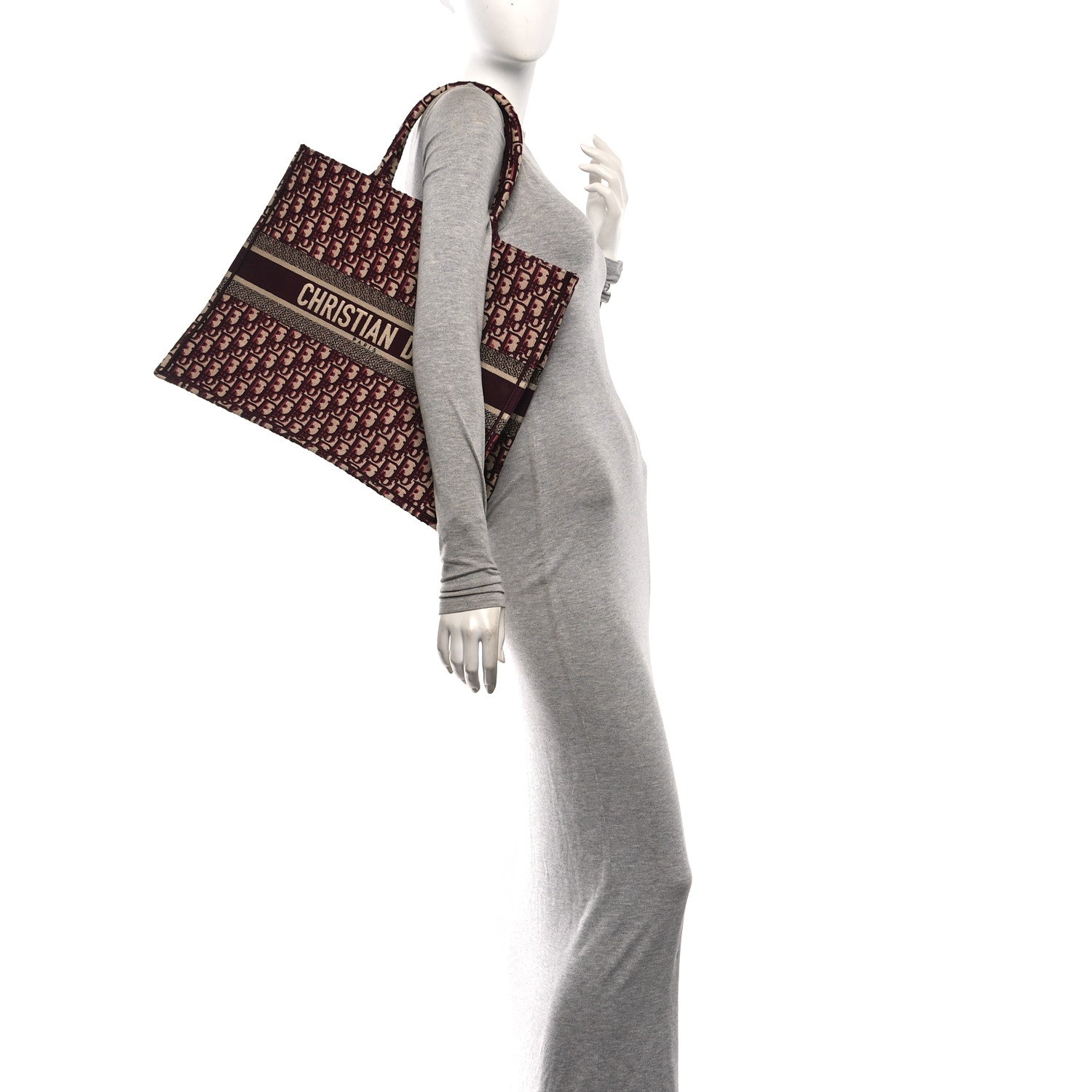 Christian Dior Oblique Large Book Tote Burgundy Multicolor Burgundy Multicolor 2 of 11