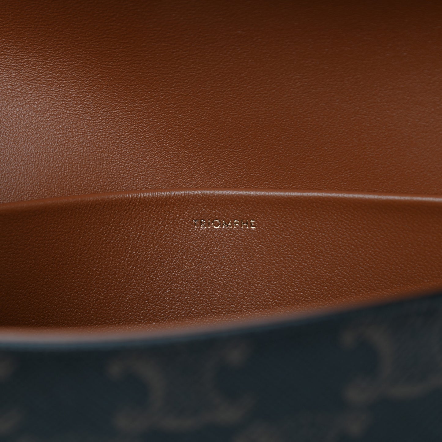 Canvas Calfskin Triomphe Shoulder Bag Tan