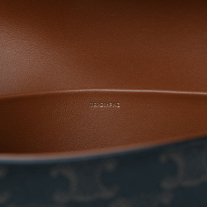 Celine Canvas Calfskin Triomphe Shoulder Bag Tan 9 of 9