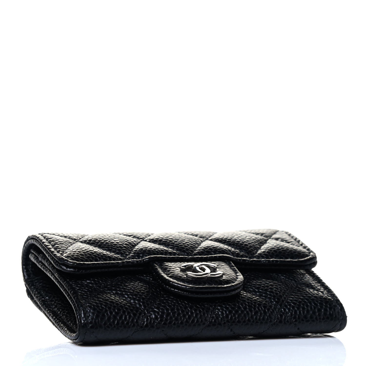 Chanel Caviar Quilted Flap Card Holder Wallet Black 3 of 4