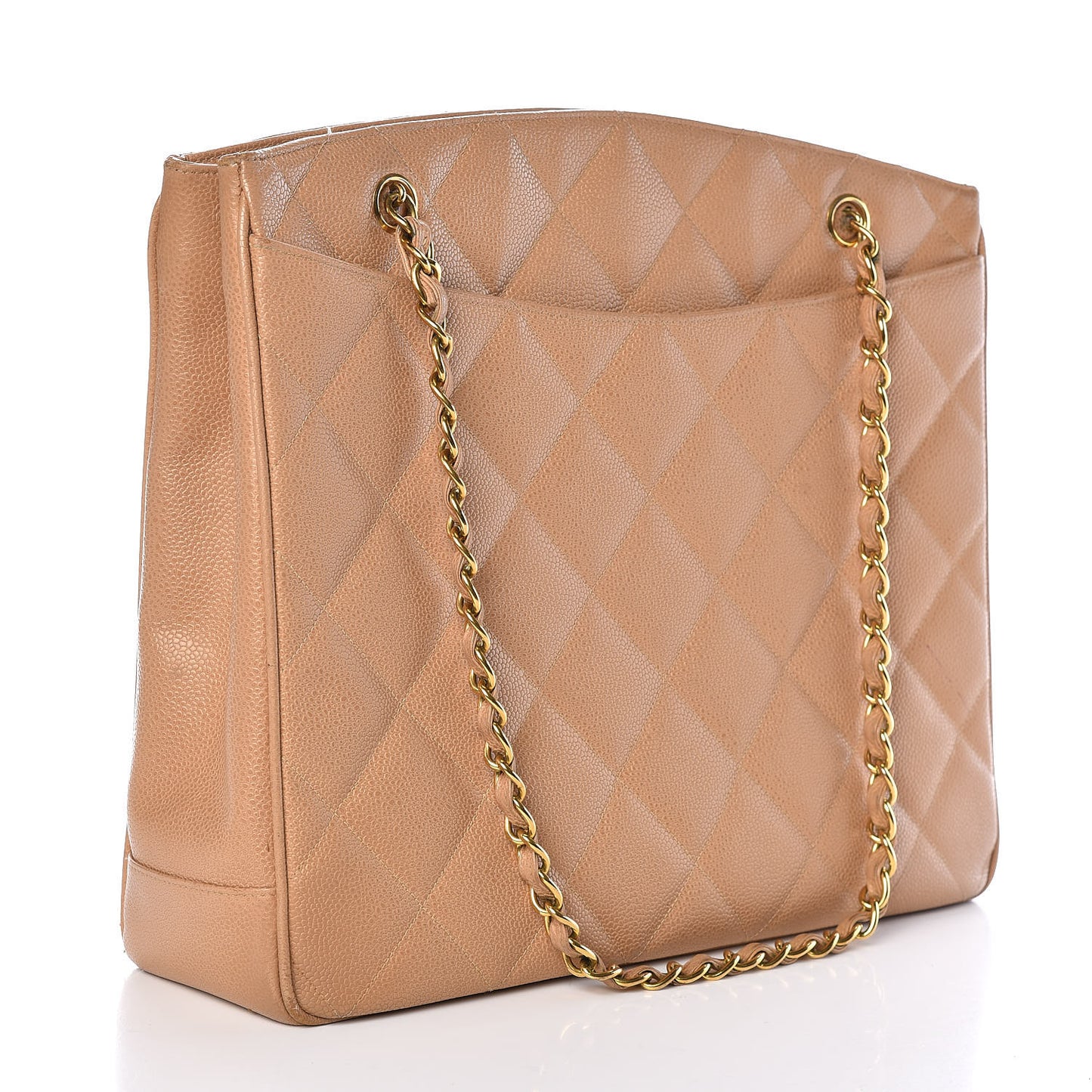 Caviar Quilted Tote Beige