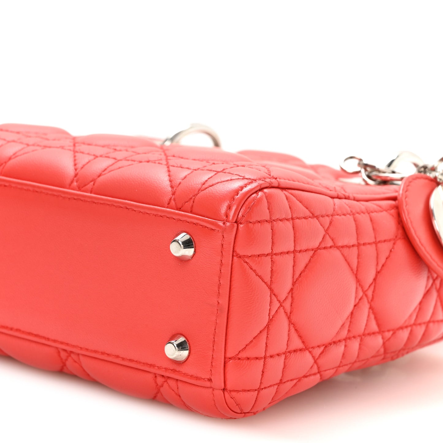 Lambskin Cannage Mini Lady Dior Red
