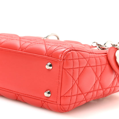 Christian Dior Lambskin Cannage Mini Lady Dior Red 10 of 11