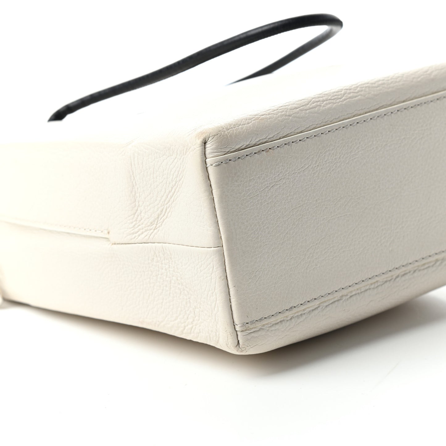 Calfskin Logo XXS Shopping Tote White