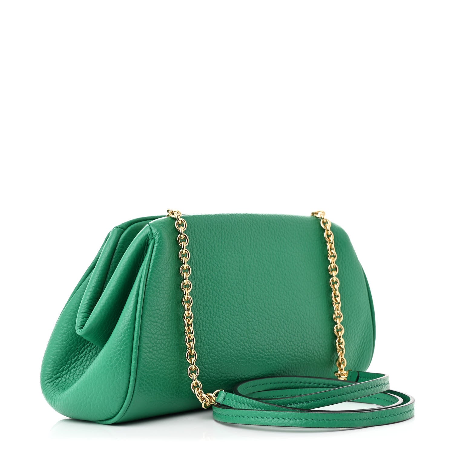 Salvatore Ferragamo Eram Calfskin Gancini Mini Clutch Smeraldo 3 of 9