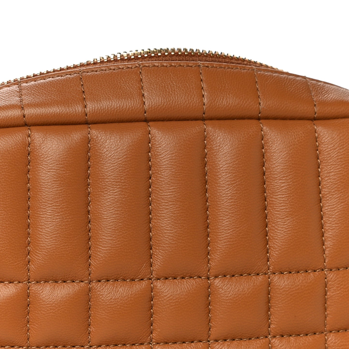 Lambskin Quilted Mini Lola Camera Bag Maple Brown