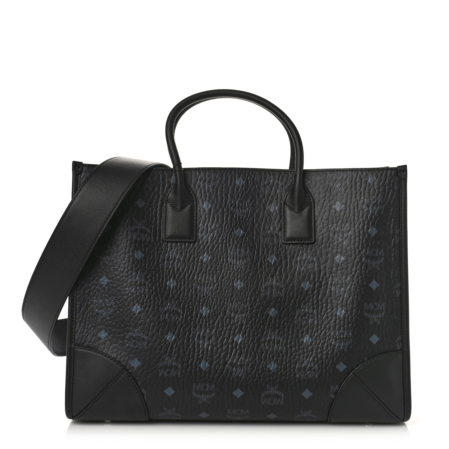 MCM Visetos Large Munchen Tote Black 3 of 9