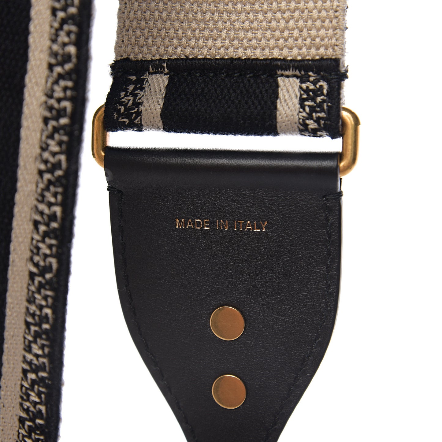 Canvas Embroidered Shoulder Strap Black