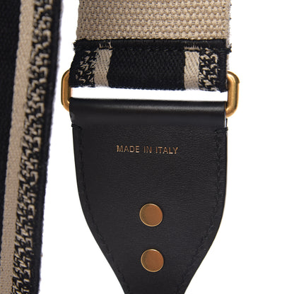 Christian Dior Canvas Embroidered Shoulder Strap Black 3 of 3