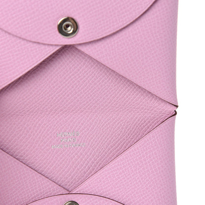 Hermes Epsom Calvi Card Case Mauve Sylvestre 6 of 8