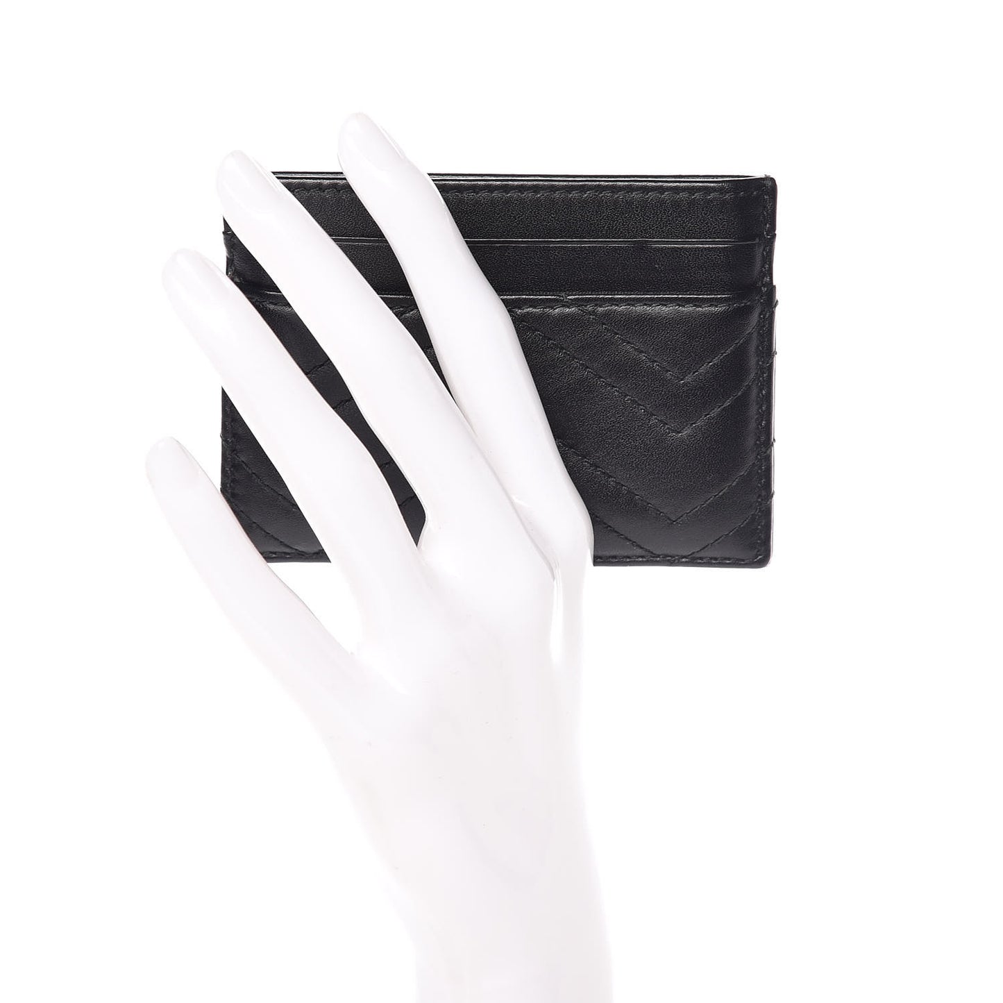 Calfskin Matelasse GG Marmont Card Holder Black