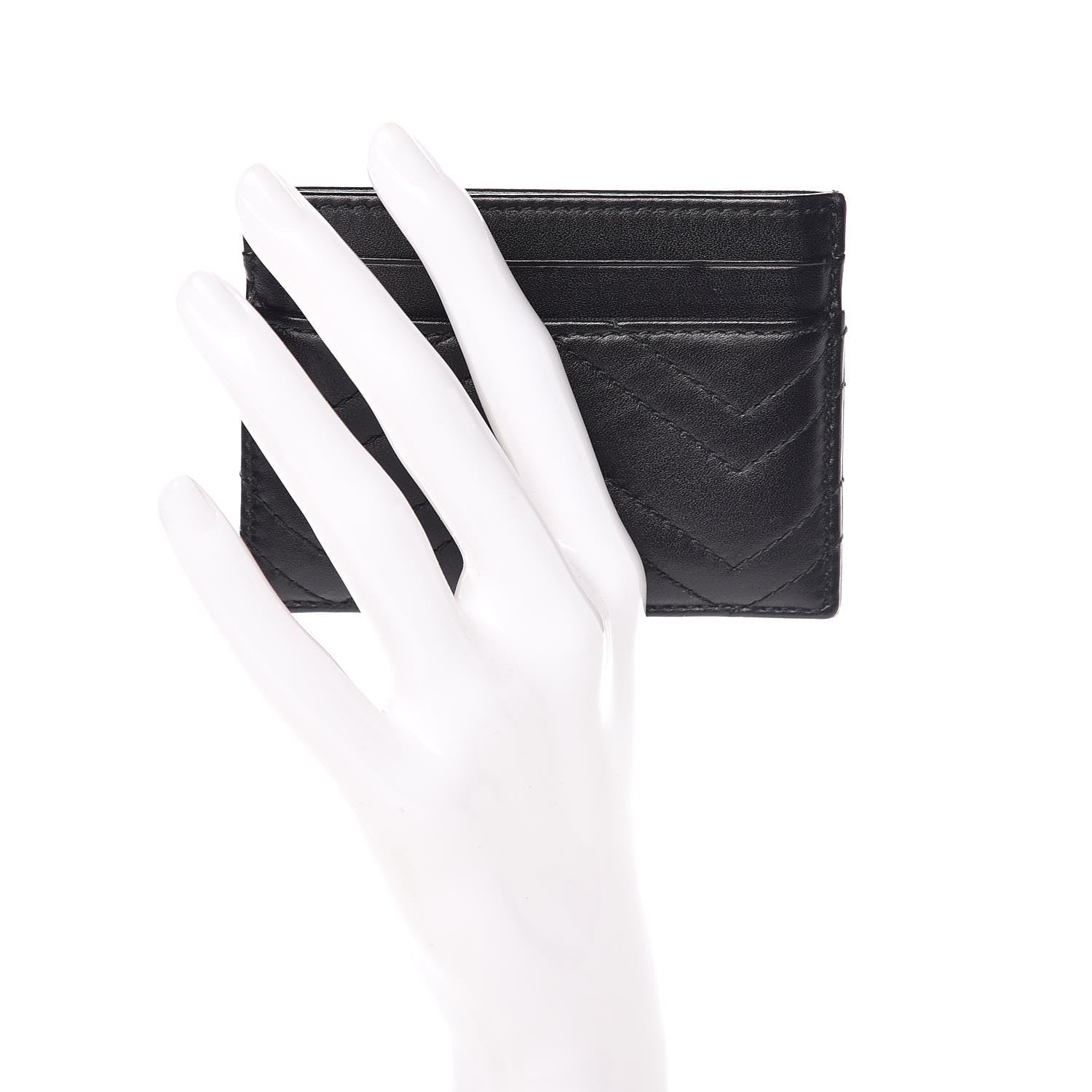 Gucci Calfskin Matelasse GG Marmont Card Holder Black 2 of 6