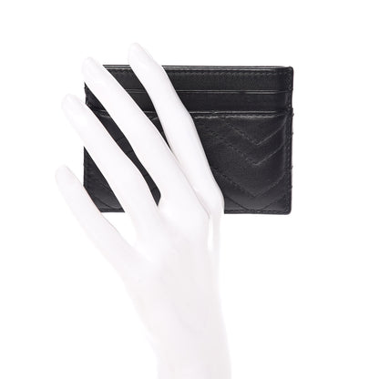 Gucci Calfskin Matelasse GG Marmont Card Holder Black 2 of 6