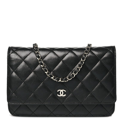 Chanel Lambskin Quilted Wallet On Chain WOC Black 1 of 12