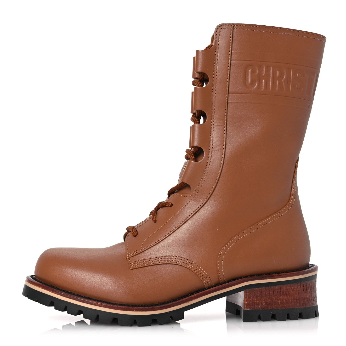 Calfskin Dior Quest 35mm Hiking Boots 37.5 Golden Saddle