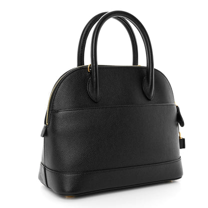Balenciaga Grained Calfskin Logo S Ville Top Handle Bag Black White 3 of 9