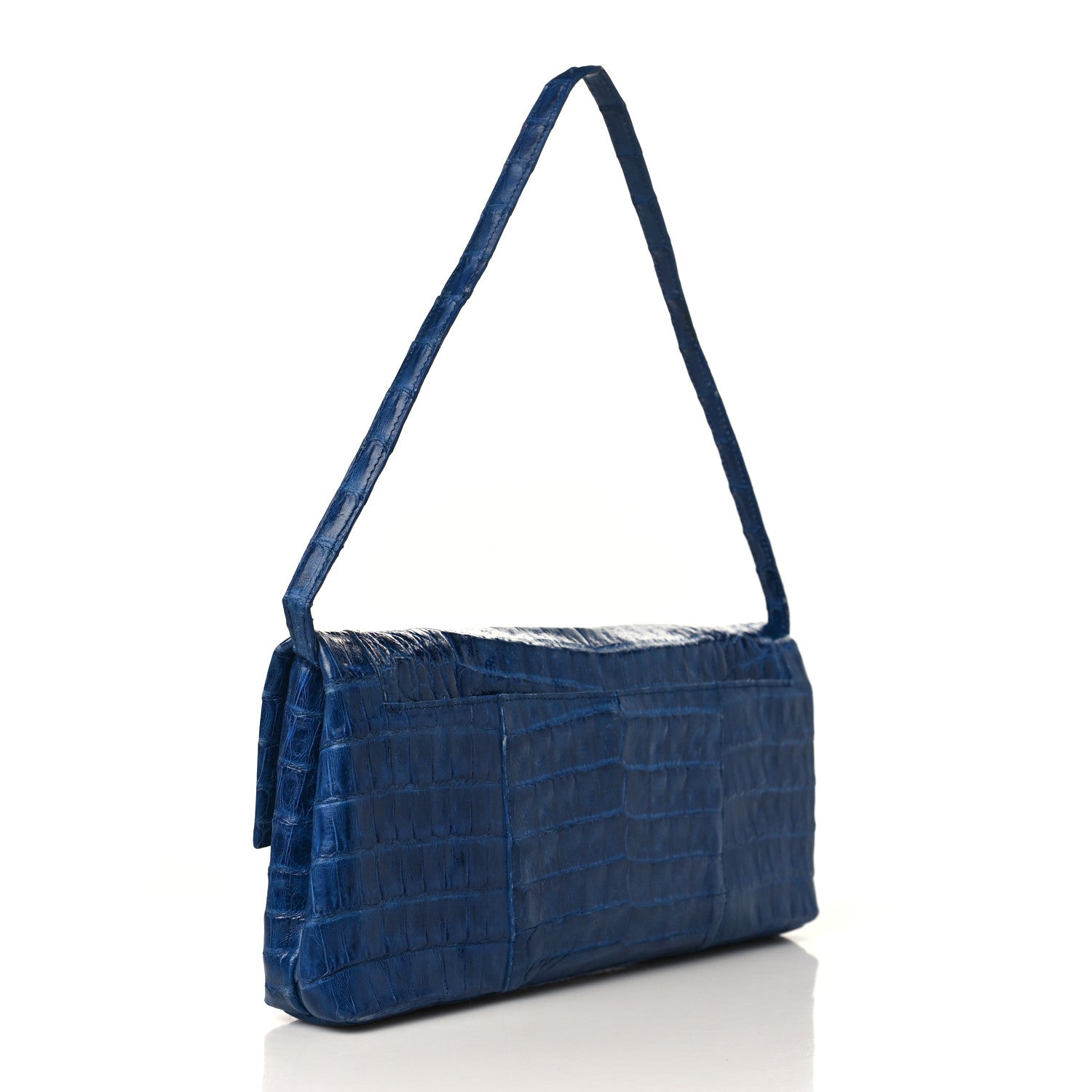 Nancy Gonzalez Crocodile Foldover Clutch Blue 3 of 10