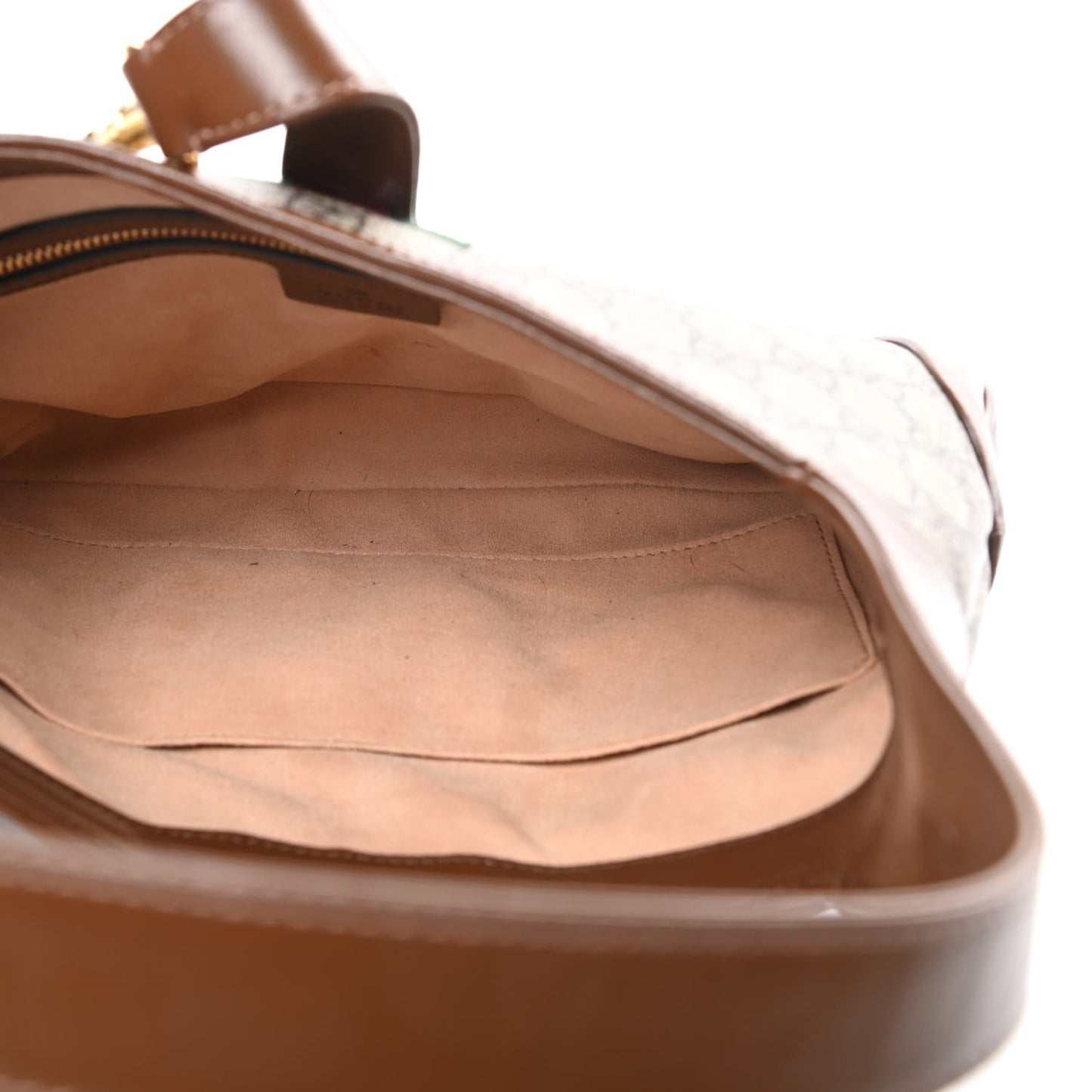 GG Supreme Monogram Azalea Calfskin Web Small Jackie 1961 Hobo Beige Ebony Brown Sugar