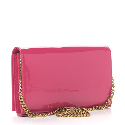 Saint Laurent Patent Calfskin Monogram Kate Wallet On Chain Fresh Fuxia 2 of 4